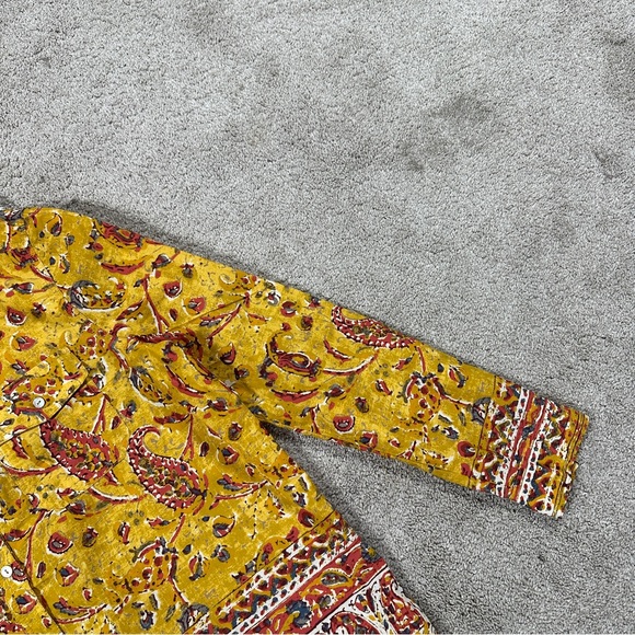 Sundance Women’s Button Down Shirt Longsleeve Floral Joy Boho Artsy in Yellow M - Picture 6 of 13